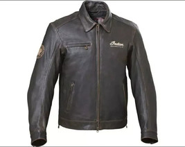 Maßgefertigte braune Herren-Bikerjacke aus Rindsleder im Used-Look - $136.86+