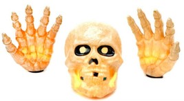 Sylvania Halloween Lighted SKULL &amp; HANDS Decoration - Indoor/Outdoor NEW Creepy! - £17.59 GBP