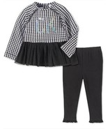 new CALVIN KLEIN litte girls Houndstooth Peplum TUNIC &amp; LEGGINGS SET sz ... - $653.32 MXN