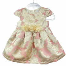 Children's Place Infant Girl Brocade Dress Pin Size 3-6 mo. Flower Metallic - £10.20 GBP