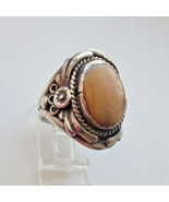 1970s VINTAGE 925 STERLING SILVER MADE &#39;&#39;SC&#39;&#39; NAVAJO TIGER EYE RING SIZE... - $2,436.51 MXN
