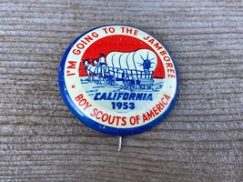 VTG BOY SCOUTS NATIONAL JAMBOREE CALIFORNIA 1953 PINBACK BUTTON - $19.75