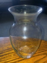 Clear Oviod Shape Vase 7.75 Inches Tall Flowers Display - $7.99