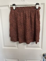 Listicle Animal Print Ruffle Skirt Size Small Rust And Black Spotted  W/... - £9.03 GBP