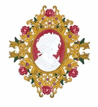 Victorian Cameo and Roses [Custom and Unique] Embroidered Iron on/Sew Patch[6.7&quot; - £22.27 GBP