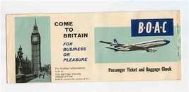 BOAC Passenger Ticket &amp; Baggage Check Tobago New York &amp; 2 Peel Off Stick... - £21.77 GBP