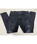 Hollister Mens Jeans Size 38x34 Black Distressed Denim Skinny - $18.48