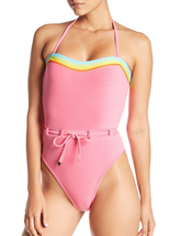 NEW Juicy Couture Classic Terry Halter Pink One Piece Swimsuit (Size XS) - £31.46 GBP