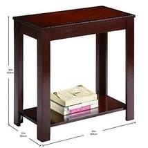 Chair Side End Table Home Living Room Quality Wooden Furniture w Shelf Espresso - £59.47 GBP