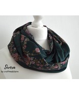 Green Floral Sari Silk Scarf - Boho Handmade Womens Scarf - Eco Friendly... - £24.43 GBP