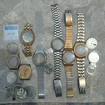 Vintage Watch Parts Lot Mostly Seiko Incomplete Watches As Is Parts - $59.19