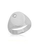 14K. SOLID GOLD SMALL OVAL SIGNET RING WOMEN FEMALE LADYS WITH BEZEL SET... - $19,551.45 MXN