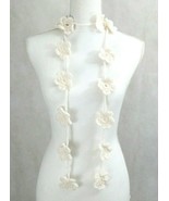 Lariat Flowers Handmade Necklace Crochet Knit Fashion Gift - $29.77 CAD
