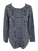 Charter Club Womens Sweater Cotton Blend Snow Flake Navy Blue Small New ... - $9.74