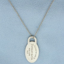 Tiffany and Co. Oval Return To Tiffany Dog Tag Necklace in Sterling Silver - £83.83 GBP