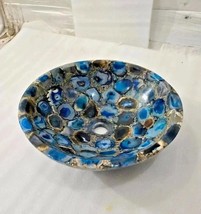 18&quot; Blue Agate Stone Bathroom Sink | Handcrafted Luxury Vessel Basin | S... - $1,099.00