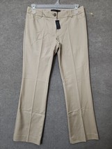 The Limited Drew Fit Dress Pants Womens 10 Beige Flared Leg Cotton Stretch NEW - £27.15 GBP