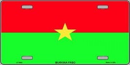 Burkina Faso Flag Metal Novelty License Plate - £15.14 GBP
