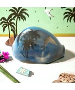 Vintage Cowrie Shell Airbrushed Paperweight Souvenir Dolphin Seashell Tr... - £10.11 GBP