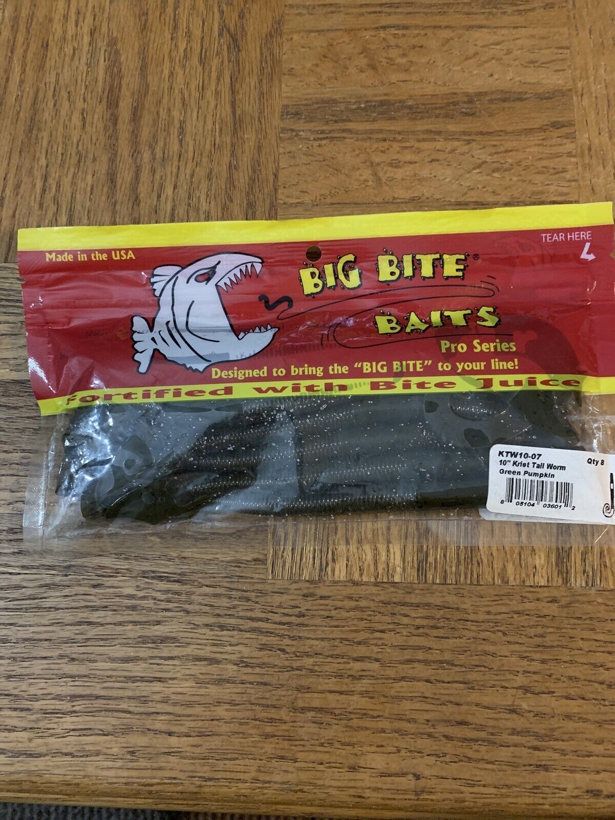 Big Bite Baits Kriet Tail Worm Orange Pumpkin - $7.80