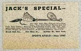 1947 Print Ad Jack&#39;s Special Fishing Lures Brook Bait Co. Buffalo,NY - £7.33 GBP