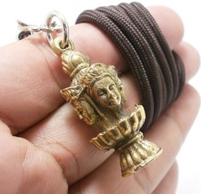 lord Brahma Trimurti hindu Hinduism god deity brass pendant blessed amulet rope  - £23.74 GBP