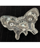 90&#39;s Y2K BUTTERFLY Heavy Glass Triple 3 Candle Footed Tea light Holder - £15.71 GBP