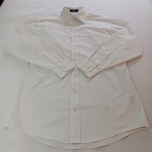 Stafford Essentials Men&#39;s White Cotton Broadcloth Shirt Long Sleeve Size... - $13.45