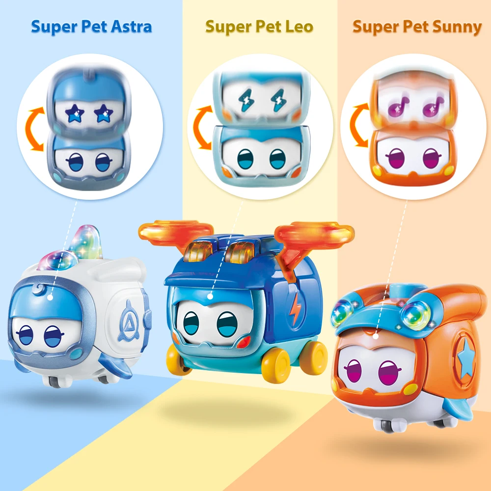 Super Wings Super Pet Stackable Astra Leo Sunny Transforming Change ...