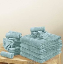 24-Piece Everyday Ringspun Cotton Towel Set Blue Haze - £37.96 GBP