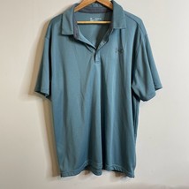 Under Armour Mens 2XL Green Gray Polo Golf Shirt Short Sleeve Loose Fit - £12.98 GBP
