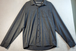 Travis Mathew Shirt Mens XL Gray Polyester Long Sleeve Collared Button Down EUC - £19.13 GBP