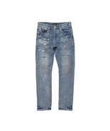 Purple Brand Slim Straight Vintage Laser Abrasions Jeans in Mid Indigo-3... - $198.92 CAD