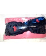 Headband  For Spa with Hearts  BLACK Red Hearts NEW - $183.89 MXN