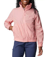 Columbia Windbreaker Women&#39;s Small Pink Full Zip Lightweight Jacket Track - $47.83 CAD