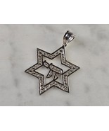 Sterling Silver Jewish Judaica Star of David Chai Pendant, 1.6g E4762 - €30,18 EUR