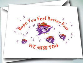 2 GET WELL 2 BIRTHDAY 2 THANKYOU cards &amp; envelopes  RED HAT LADIES OF SO... - $14.23