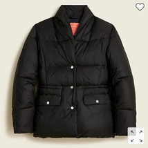 J.Crew Sz XL X-Large Womens Alps Puffer Jacket Black Shawl Collar Coat P... - $82.16