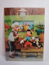 Vintage Disney Pinocchio  Geppetto Lenticular 3-D Postcard WC Jones 1966 - $8.86
