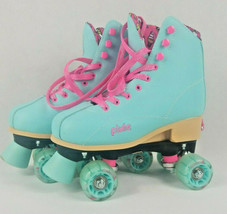 Youth Roller Derby Blue Pink Roller Skates Adj. PIXIE Lucy 3-6 Unicorns Poop - £22.37 GBP