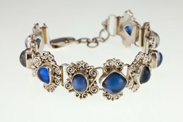 Sajen Blue Topaz Sterling Silver Bracelet 8.50&quot; 39.6grams - £186.65 GBP