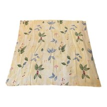 Spring Leaves Berries Yellow Leaf Square Tablecloth 49&quot; Vintage Cottage Core - £21.99 GBP