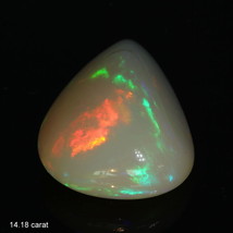 Ethiopian Welo Opal Pear Solid Wollo Natural Untreated Gemstone 14.18 carat - £225.53 GBP