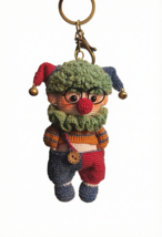 Handmade Crochet Clown Keychain, Mini Amigurumi Bag Charm, Collectible A... - $67.99
