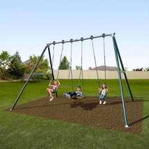 Swing Set Outdoor Playset Playground Sets For Kids Childrens Metal Heavy Duty ~~ - £343.77 GBP