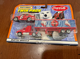 Coca Cola Die Cast  1990s Matchbox Twin Pack Red Alfa Romeo &amp; Semi Truck... - $19.79