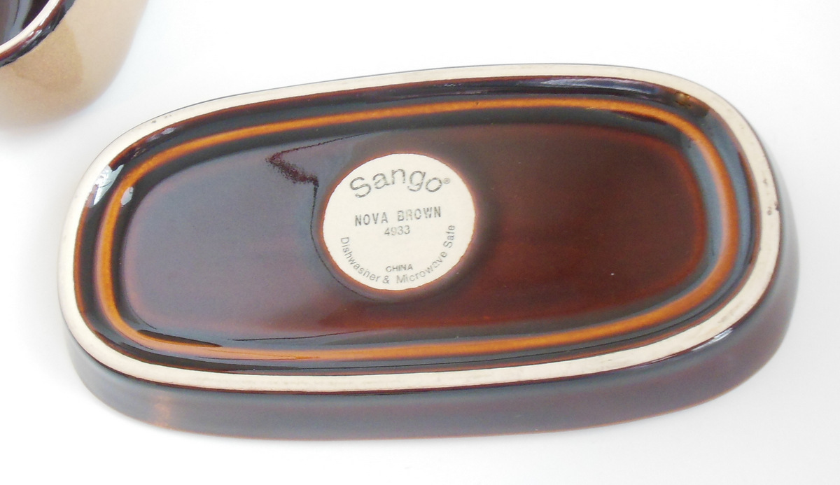Image 4 of Sango Nova Brown Dishwasher and Microwave Safe Butter Dish Stoneware Number 4933