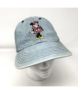 Vintage Walt Disney World Minnie Mouse Denim Embroidered Baseball Cap Hat - £16.98 GBP