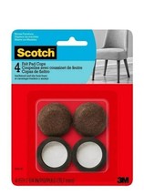 Brown Felt Pad Cups 1-1/4&quot; Round 4Pk Chair Leg Floor Protectors 3M #SP668-NA - £6.25 GBP