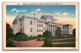 Library Building University of South Carolina Columbia SC UNP Linen Postcard U13 - £3.05 GBP